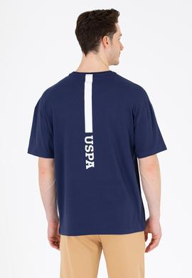 Erkek Lacivert Oversize Bisiklet Yaka Tişört - 50264919021