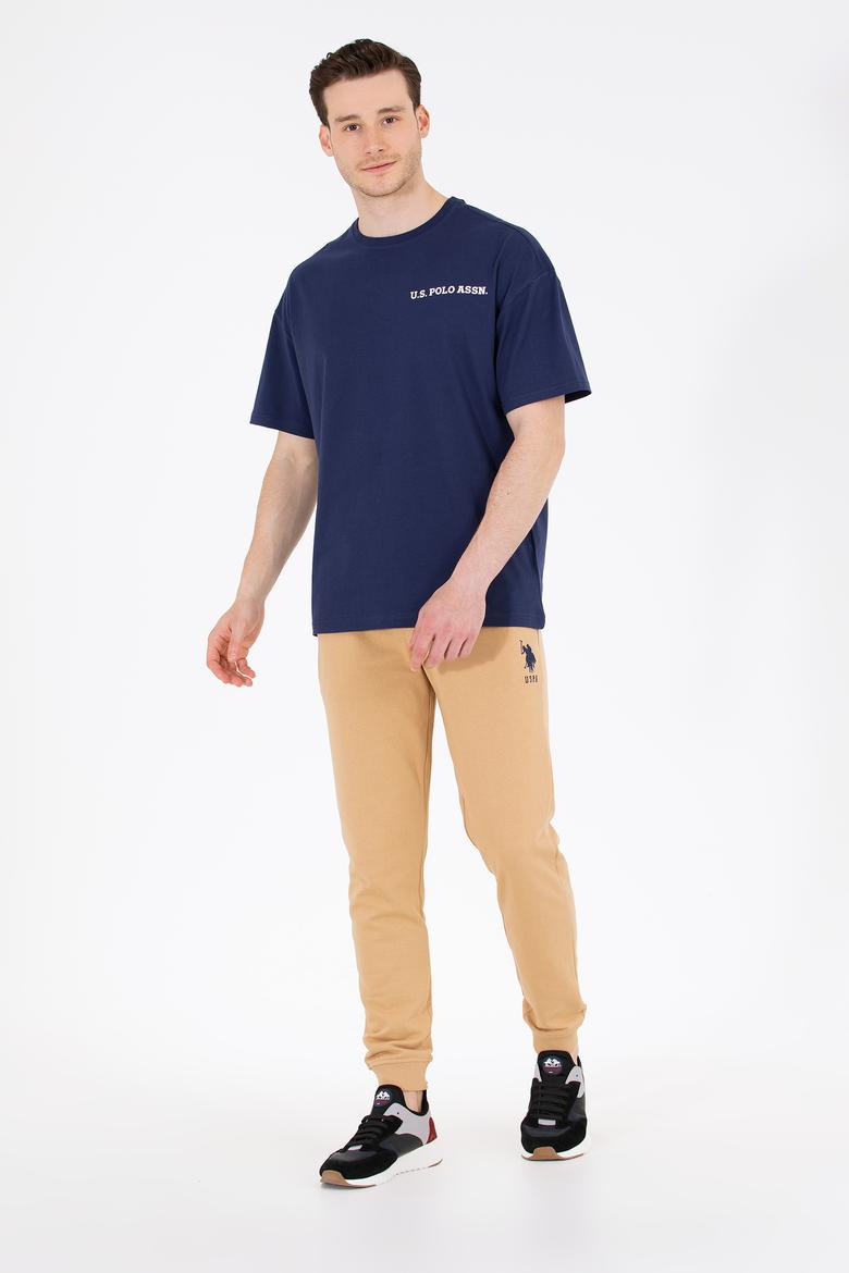 Erkek Lacivert Oversize Bisiklet Yaka Tişört - 50264919021