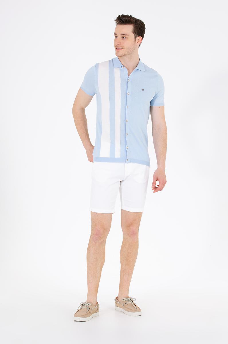 Erkek Beyaz Dokuma Şort