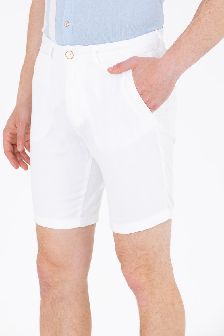 Erkek Beyaz Dokuma Şort - 50266070012