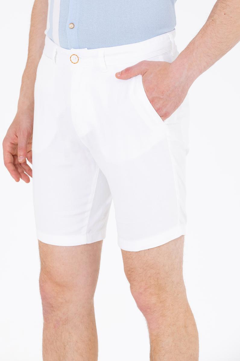 Erkek Beyaz Dokuma Şort