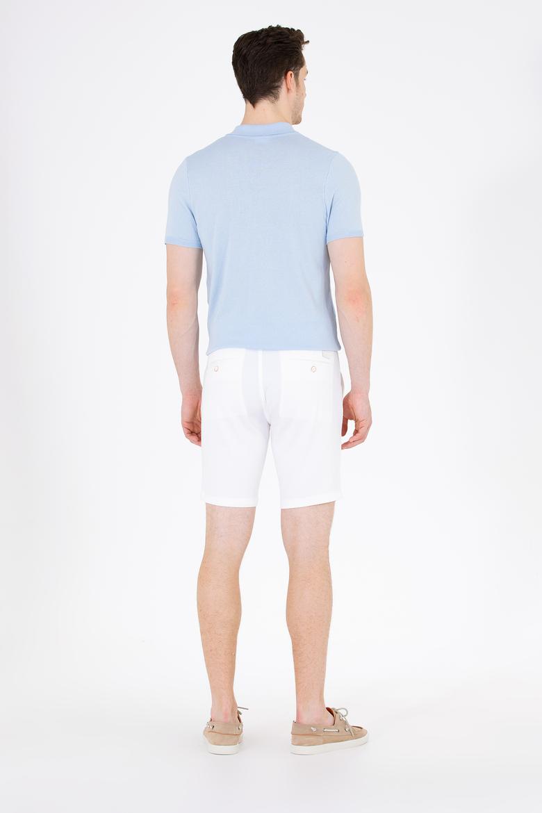 Erkek Beyaz Dokuma Şort - 50266070012