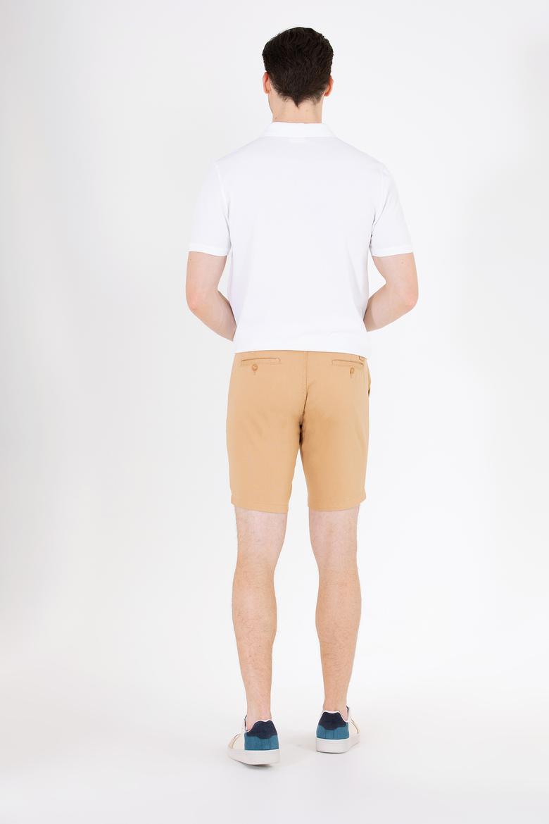 Erkek Camel Dokuma Şort - 50266070113