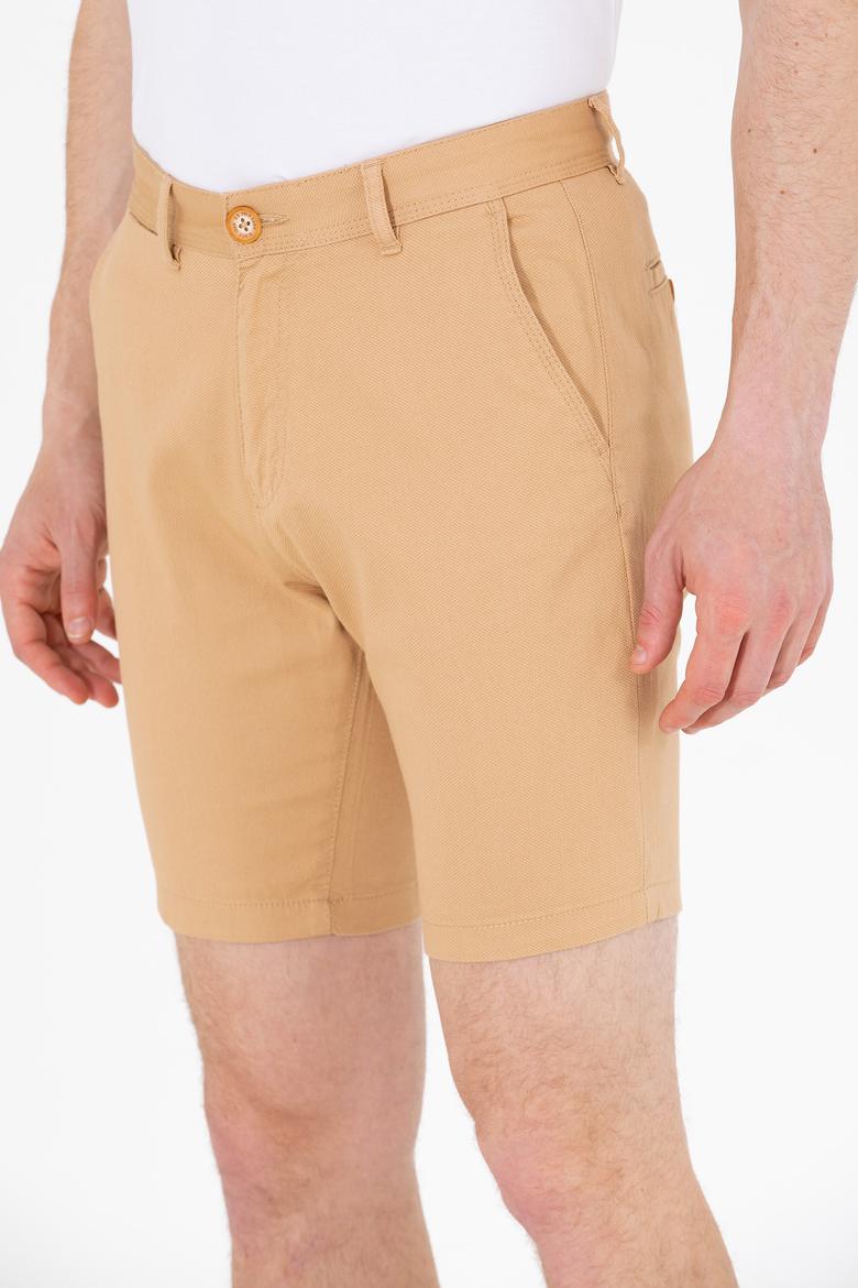 Erkek Camel Dokuma Şort - 50266070113