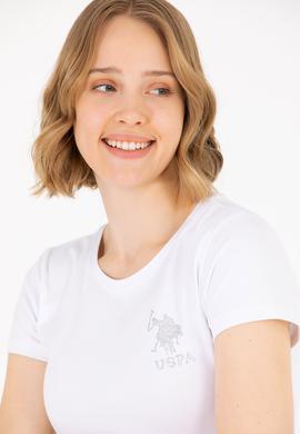 Kadın Beyaz Bisiklet Yaka Basic Tişört - 50270493004