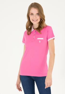 Kadın Pembe Polo Yaka Tişört - 50271591031