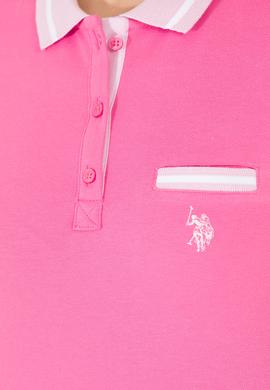 Kadın Pembe Polo Yaka Tişört - 50271591031