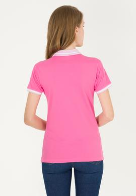 Kadın Pembe Polo Yaka Tişört - 50271591031