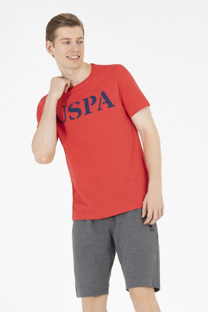 Erkek Kırmızı Basic Bisiklet Yaka Tişört