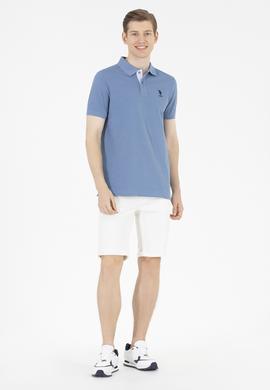 Erkek İndigo Basic Polo Yaka Tişört - 50263236037