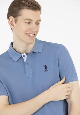 Erkek İndigo Basic Polo Yaka Tişört - 50263236037