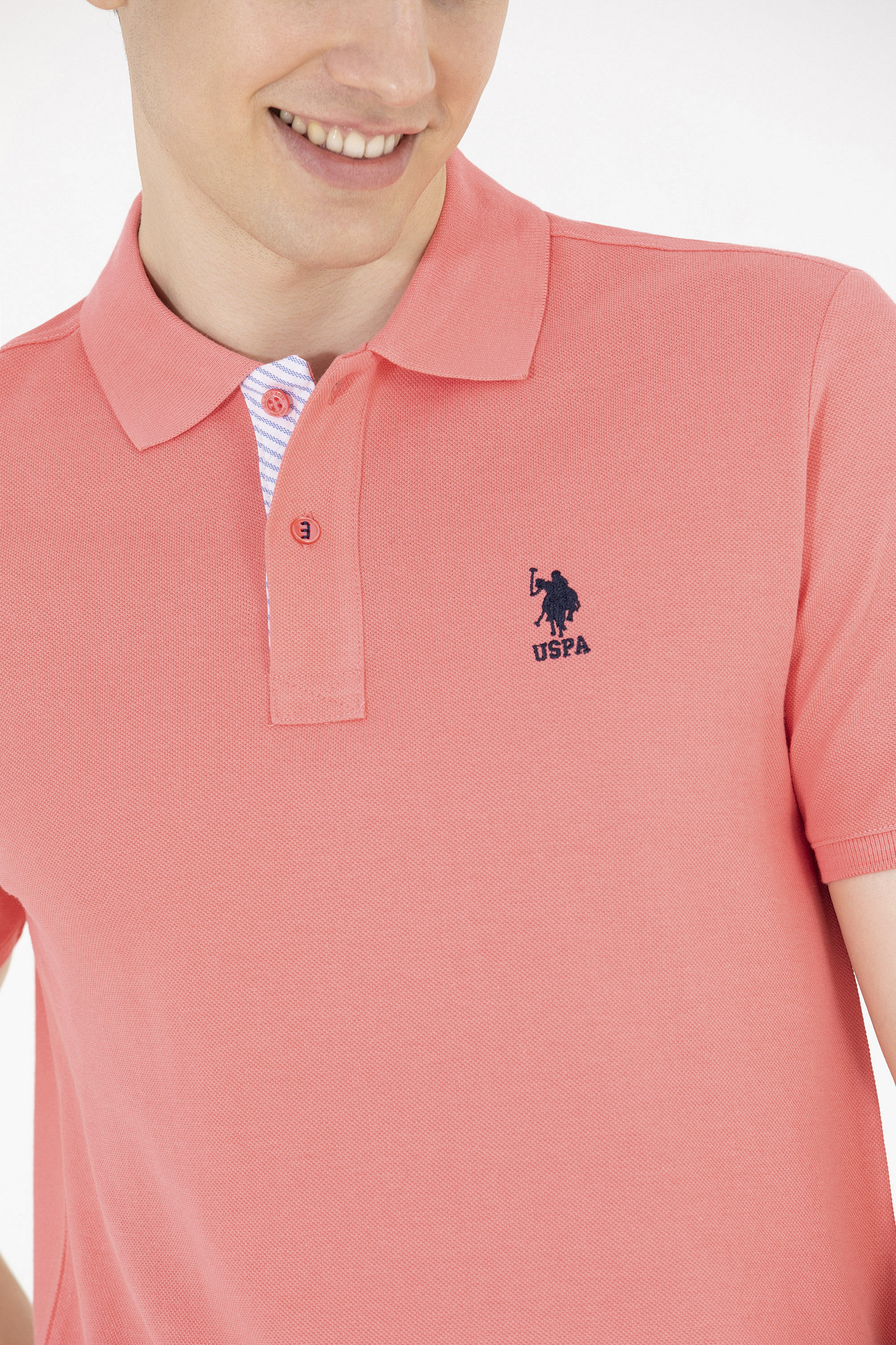 Erkek Nar Çiçeği Basic Polo Yaka Tişört - Image 7