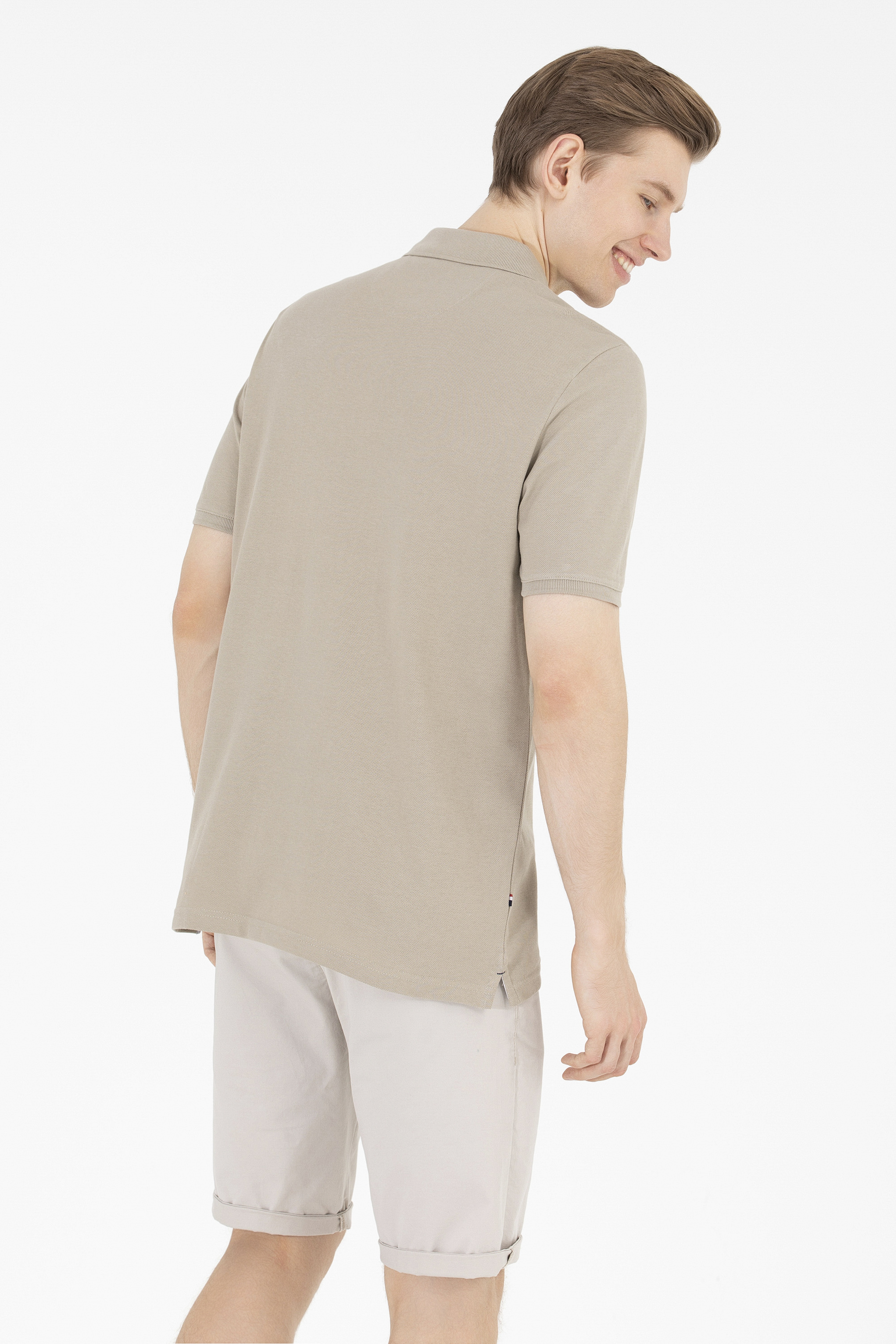 Erkek Haki Basic Polo Yaka Tişört