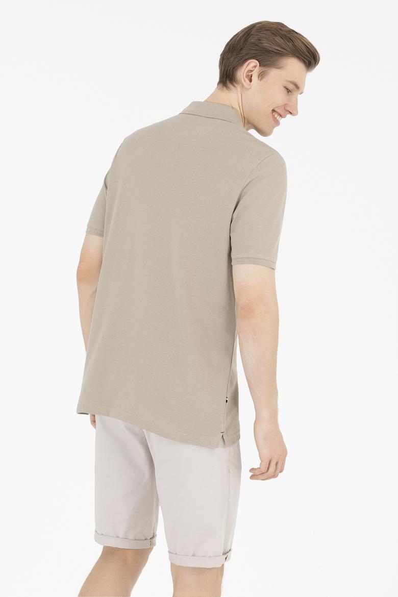 Erkek Haki Basic Polo Yaka Tişört - 50263236180