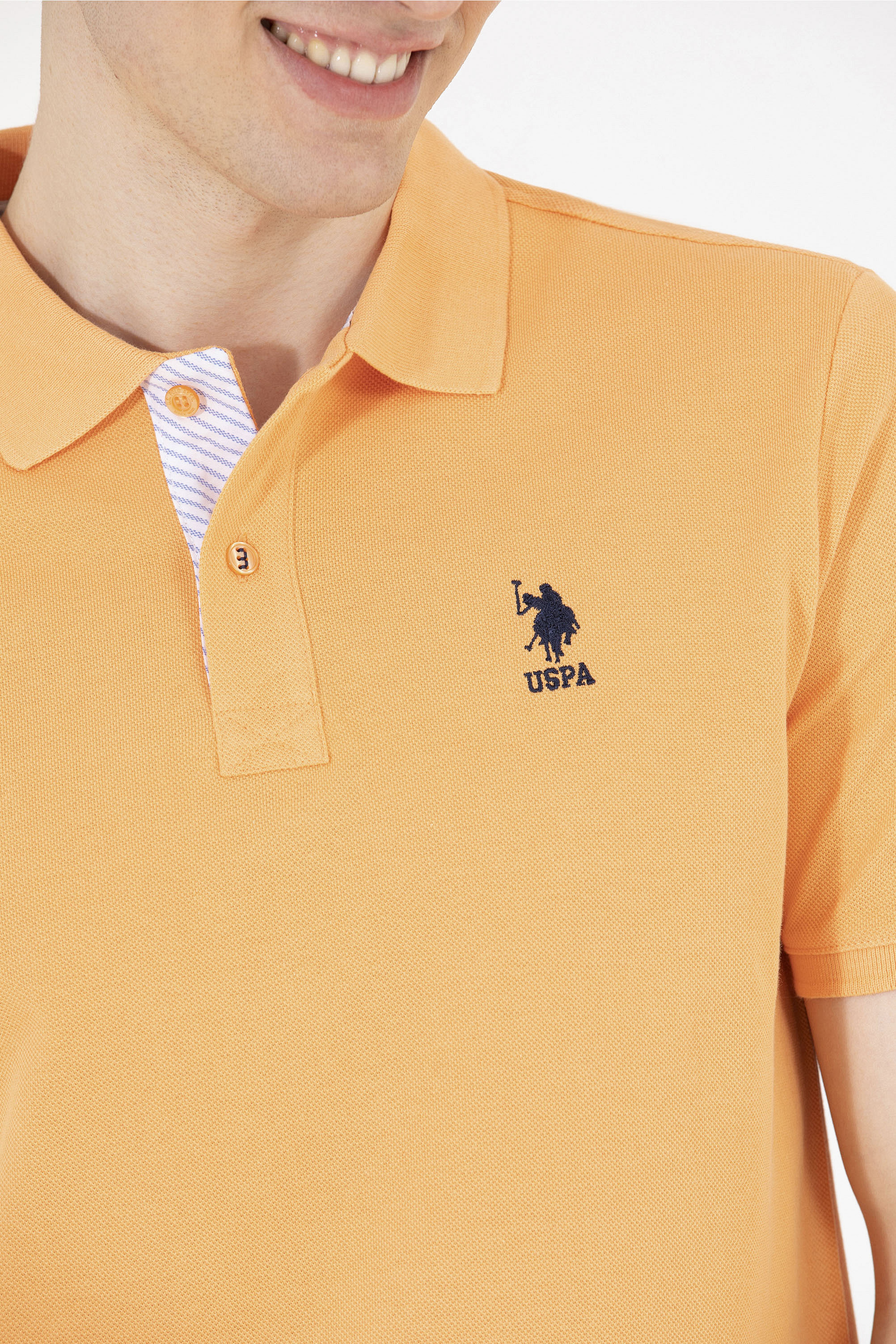 Erkek Turuncu Basic Polo Yaka Tişört - Image 7