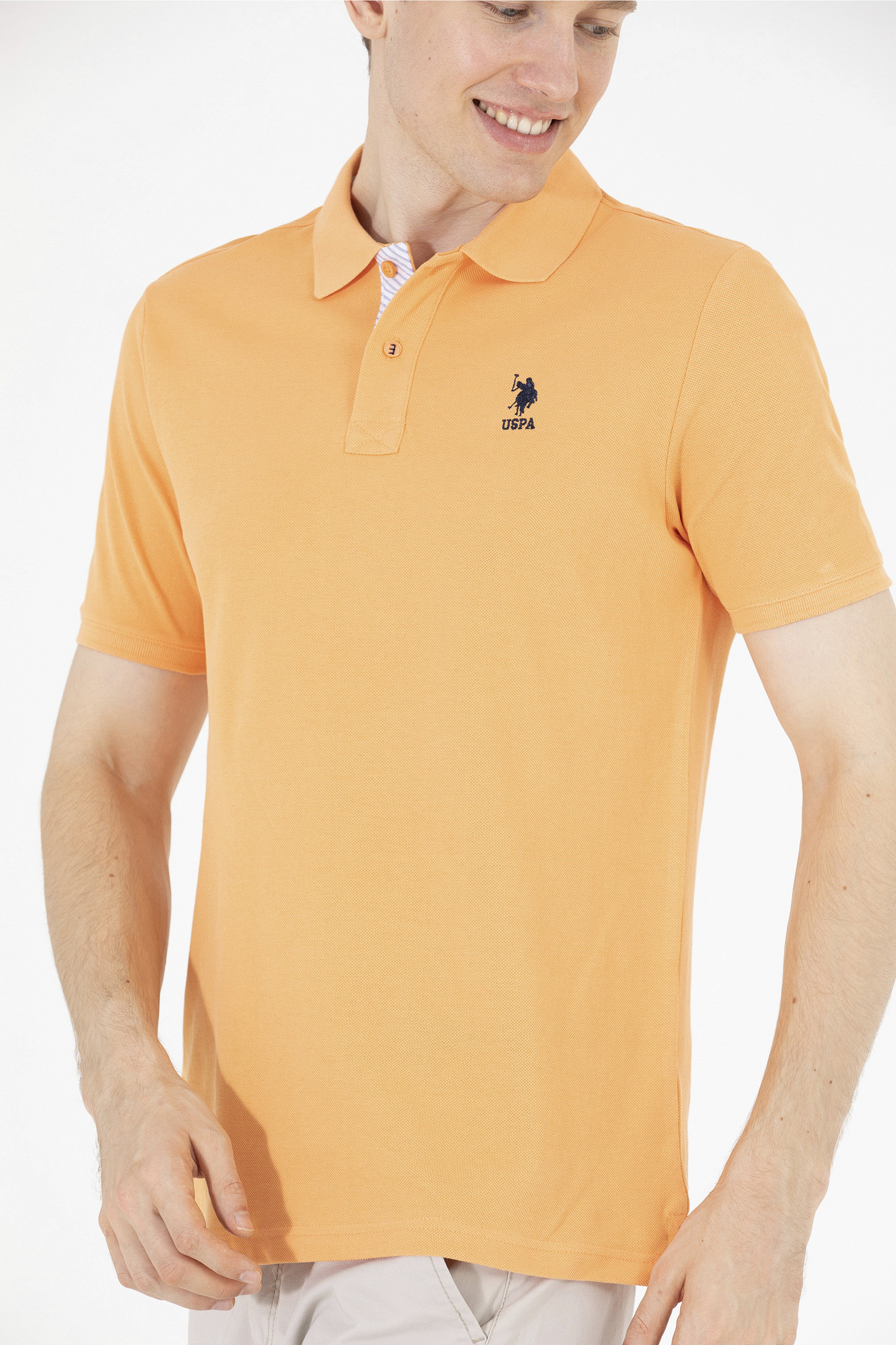 Erkek Turuncu Basic Polo Yaka Tişört - Image 6