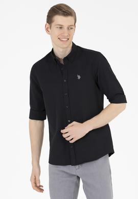 Erkek Siyah Uzun Kollu Basic Gömlek - 50265664019