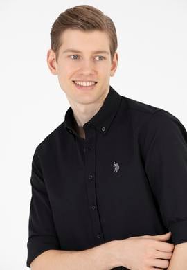 Erkek Siyah Uzun Kollu Basic Gömlek - 50265664019