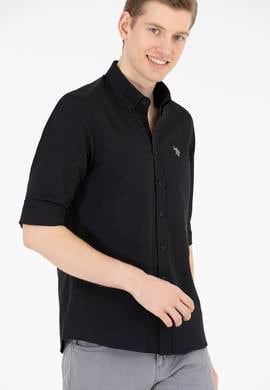 Erkek Siyah Uzun Kollu Basic Gömlek - 50265664019