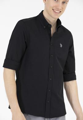 Erkek Siyah Uzun Kollu Basic Gömlek - 50265664019