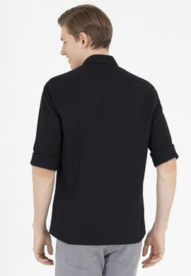 Erkek Siyah Uzun Kollu Basic Gömlek - 50265664019