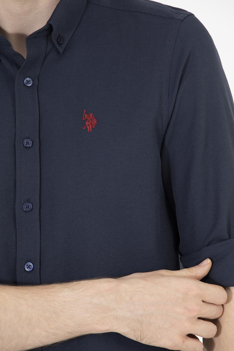 Erkek Lacivert Uzun Kollu Basic Gömlek - 50265664030