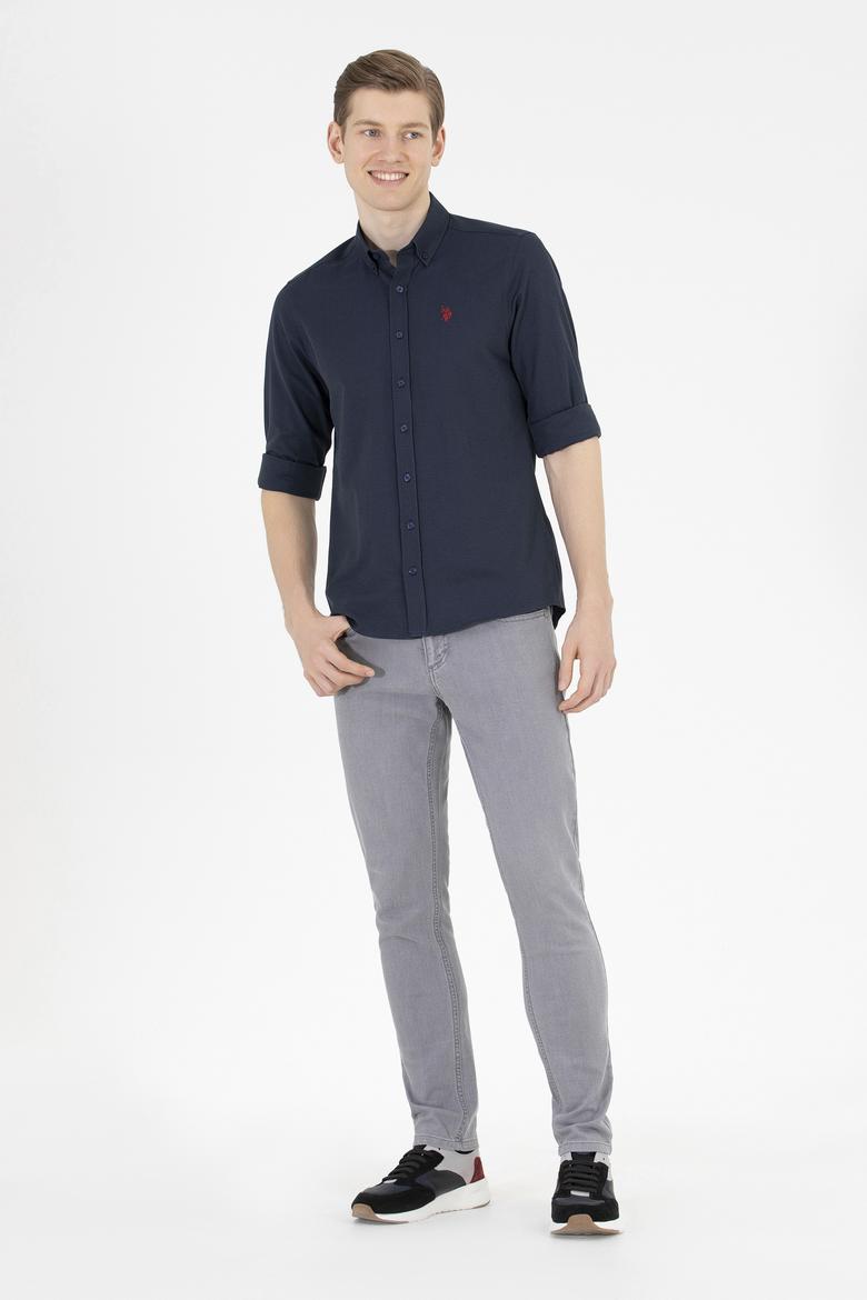 Erkek Lacivert Uzun Kollu Basic Gömlek - 50265664030