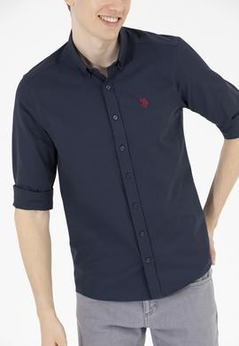 Erkek Lacivert Uzun Kollu Basic Gömlek - 50265664030