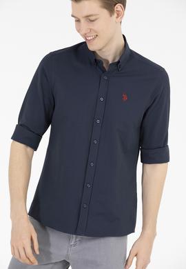 Erkek Lacivert Uzun Kollu Basic Gömlek - 50265664030