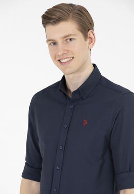 Erkek Lacivert Uzun Kollu Basic Gömlek - 50265664030