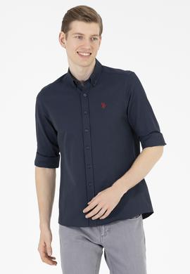 Erkek Lacivert Uzun Kollu Basic Gömlek - 50265664030