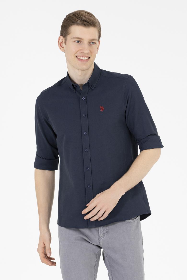 Erkek Lacivert Uzun Kollu Basic Gömlek - 50265664030