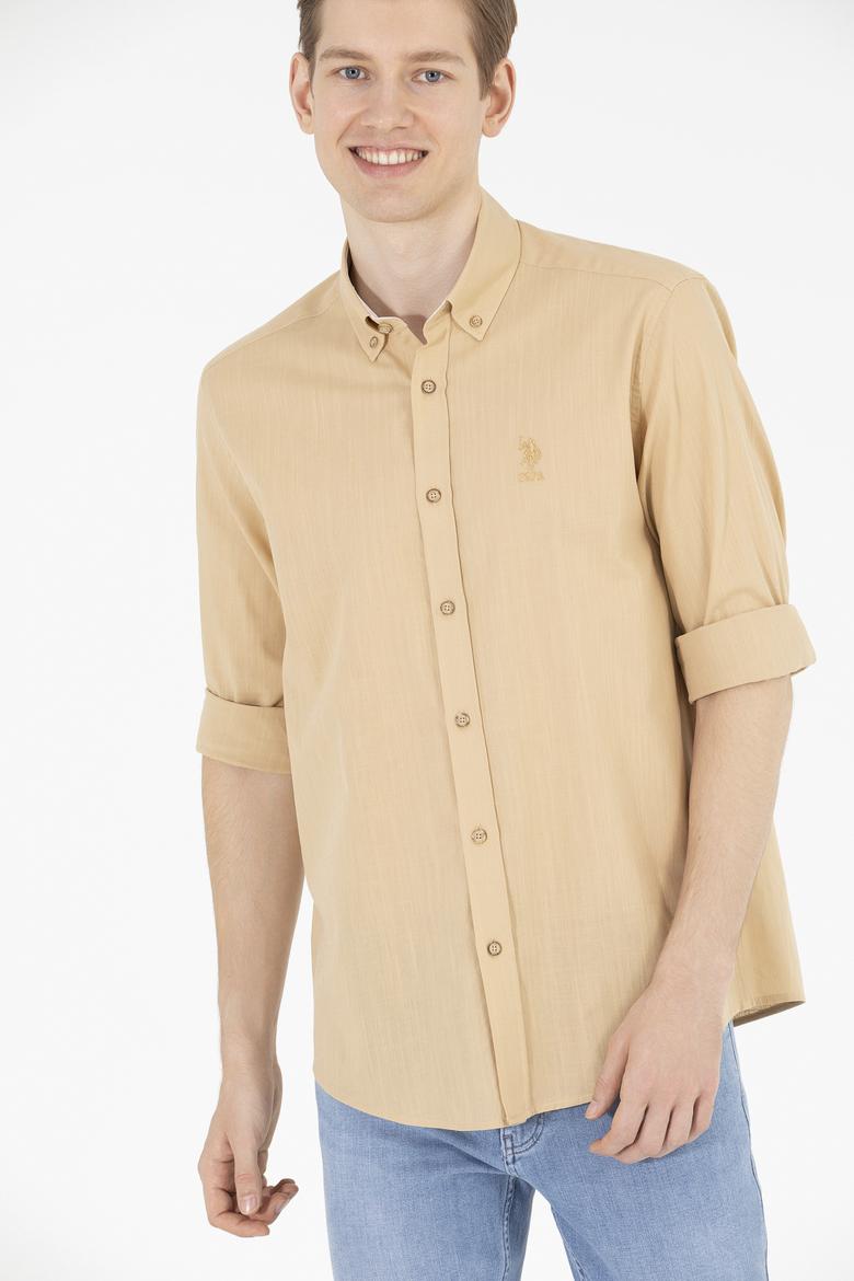Erkek Camel Uzun Kollu Gömlek - 50269859004