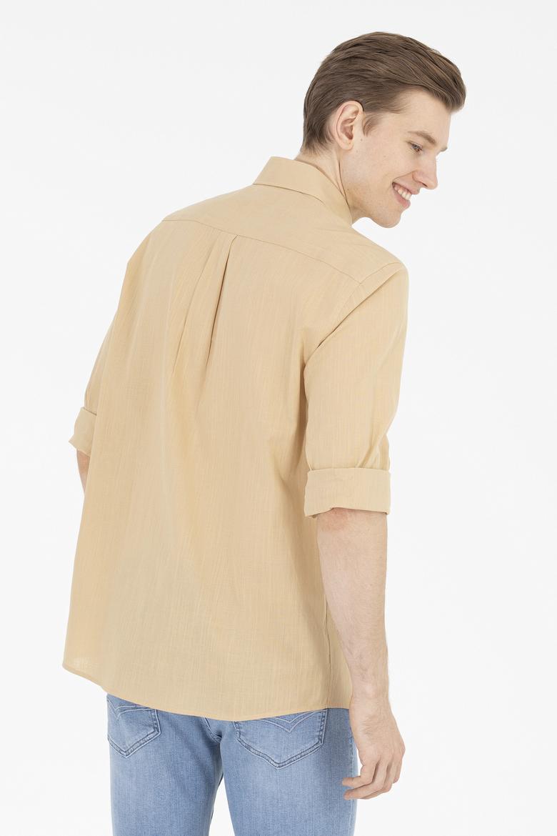 Erkek Camel Uzun Kollu Gömlek - 50269859004