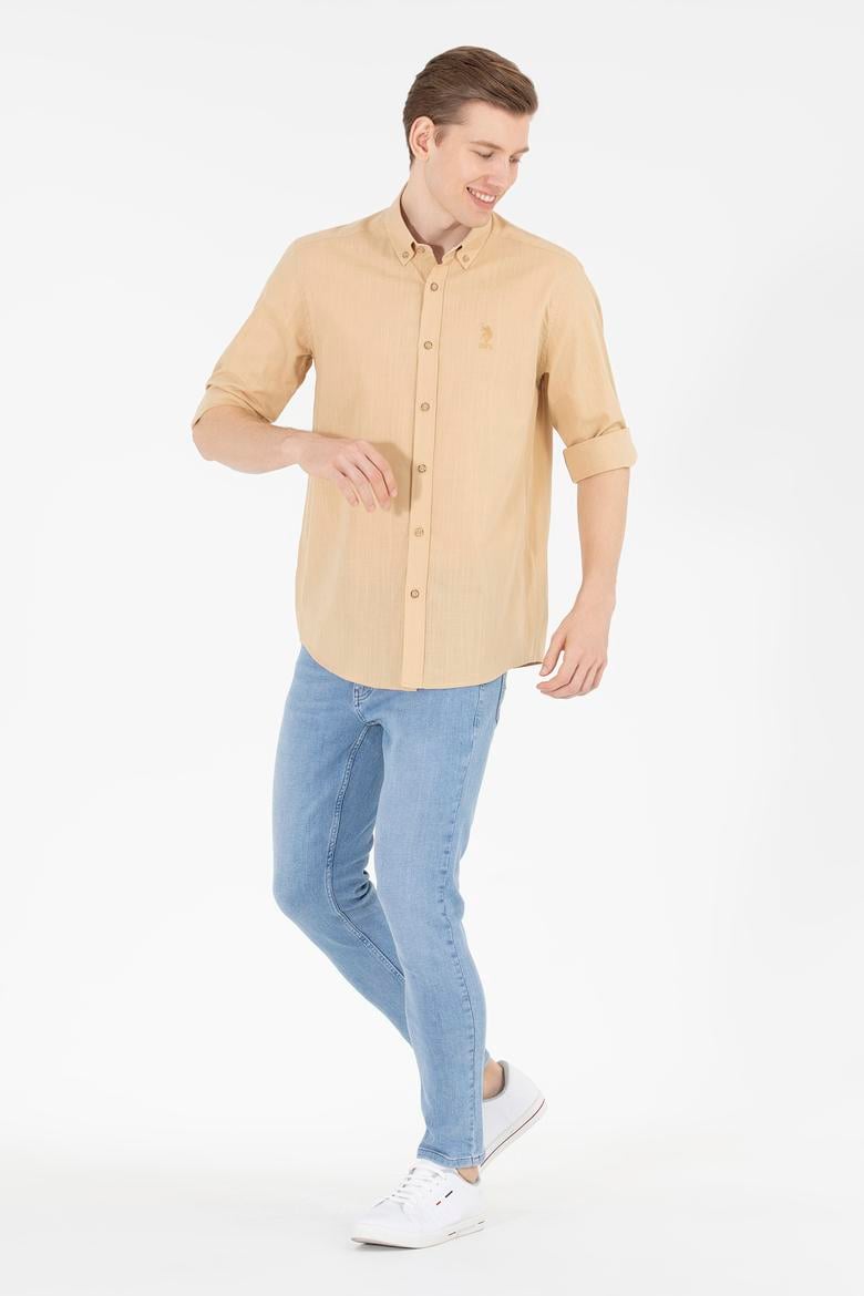 Erkek Camel Uzun Kollu Gömlek - 50269859004