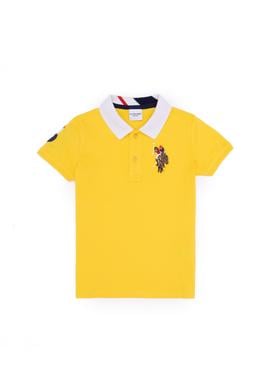 Erkek Çocuk Koyu Sarı Basic Polo Yaka Tişört - 50263006064