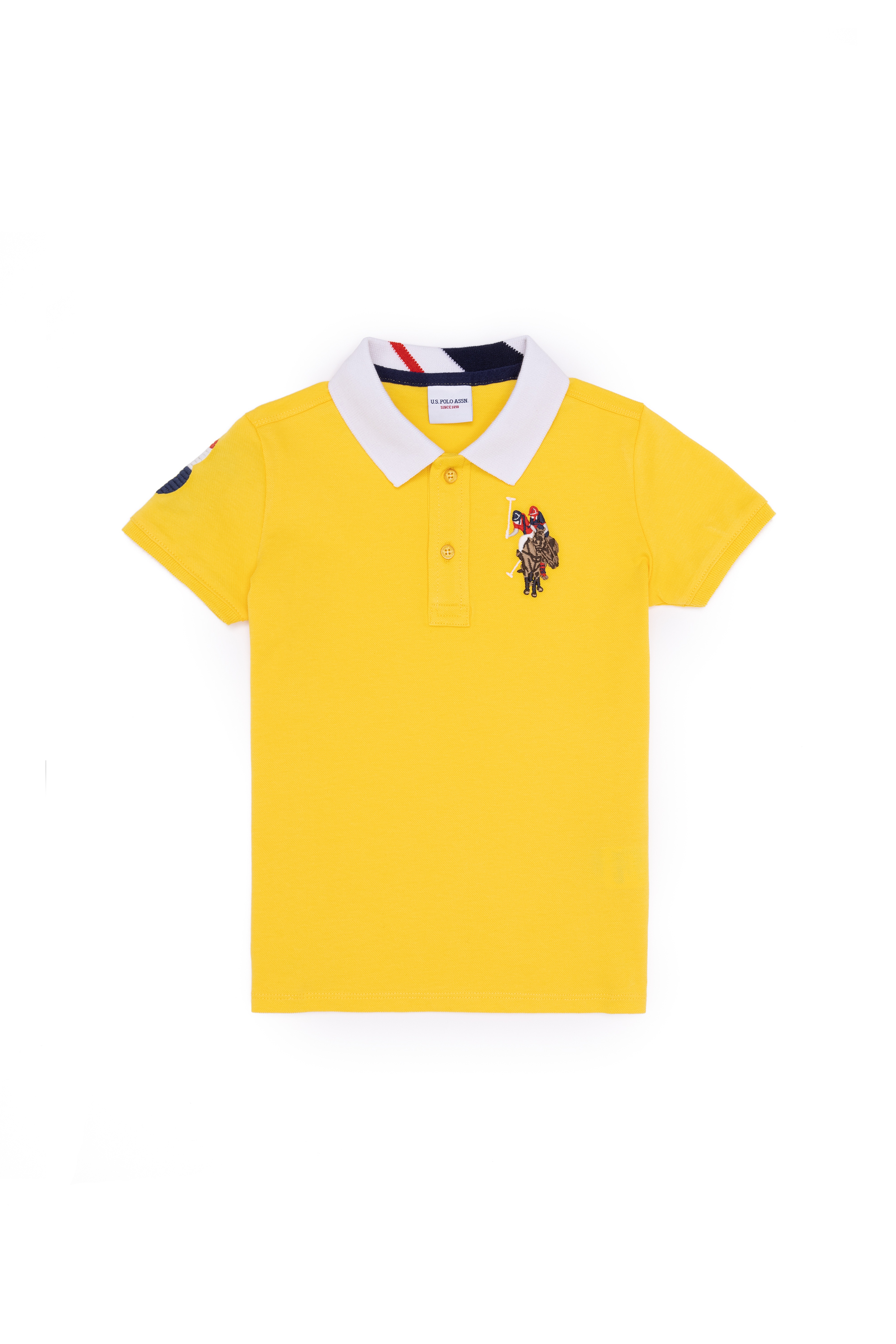 Erkek Çocuk Koyu Sarı Basic Polo Yaka Tişört