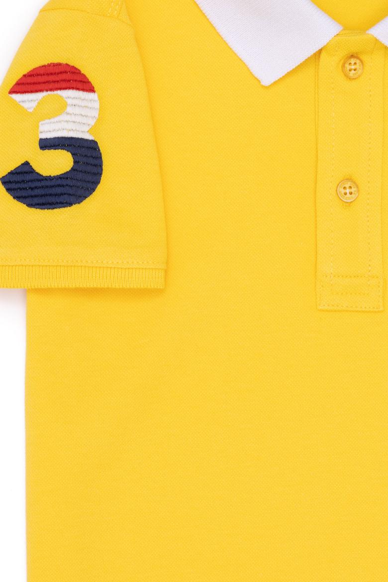 Erkek Çocuk Koyu Sarı Basic Polo Yaka Tişört - 50263006064