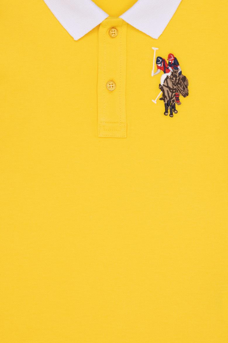 Erkek Çocuk Koyu Sarı Basic Polo Yaka Tişört - 50263006064
