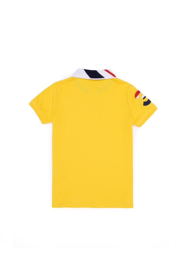 Erkek Çocuk Koyu Sarı Basic Polo Yaka Tişört - 50263006064