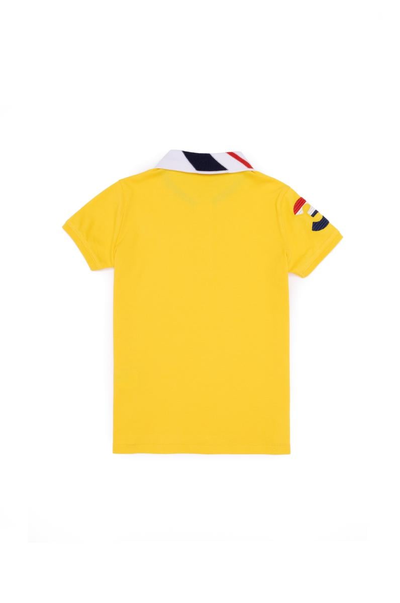 Erkek Çocuk Koyu Sarı Basic Polo Yaka Tişört