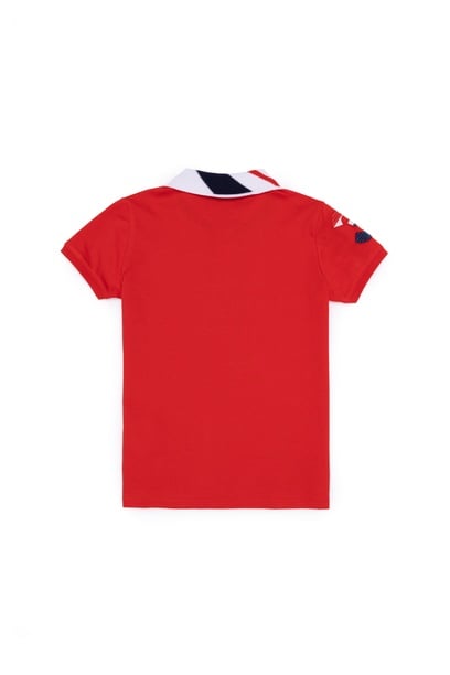 Erkek Çocuk Kırmızı Basic Polo Yaka Tişört