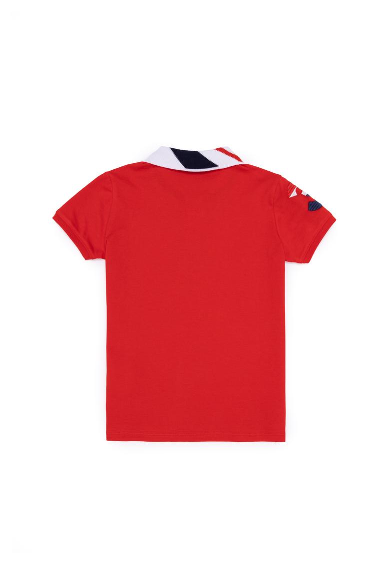 Erkek Çocuk Kırmızı Basic Polo Yaka Tişört - 50263006192