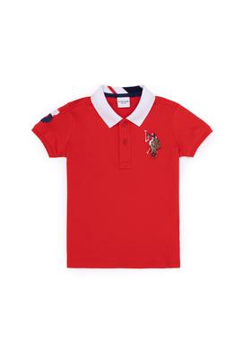 Erkek Çocuk Kırmızı Basic Polo Yaka Tişört - 50263006192