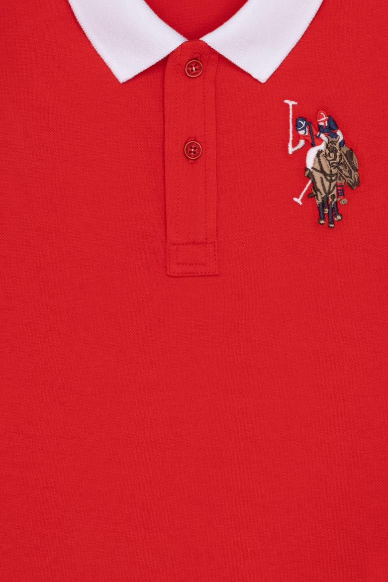 Erkek Çocuk Kırmızı Basic Polo Yaka Tişört - 50263006192