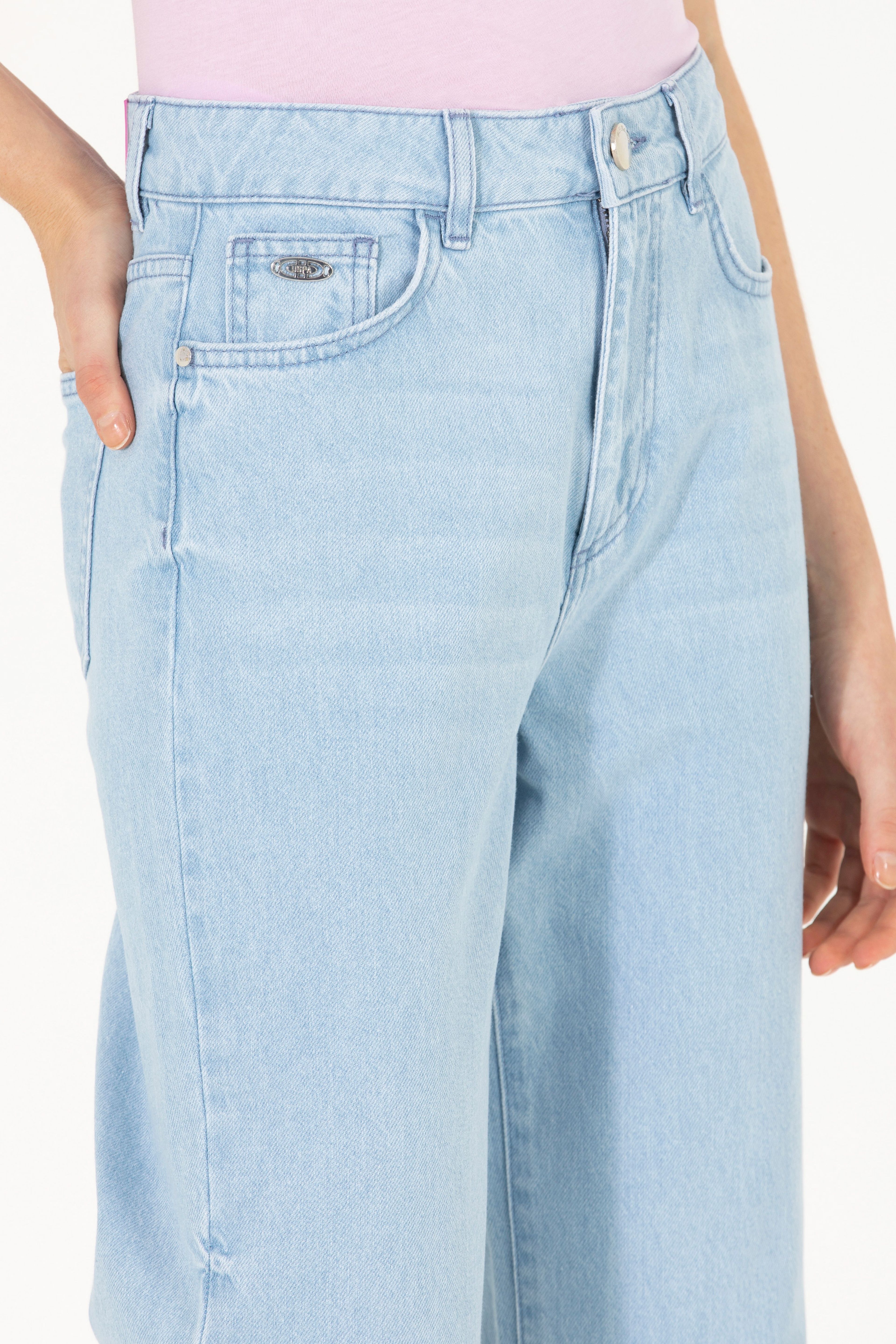 Kadın Açık Mavi High Waist Fit Jean Pantolon