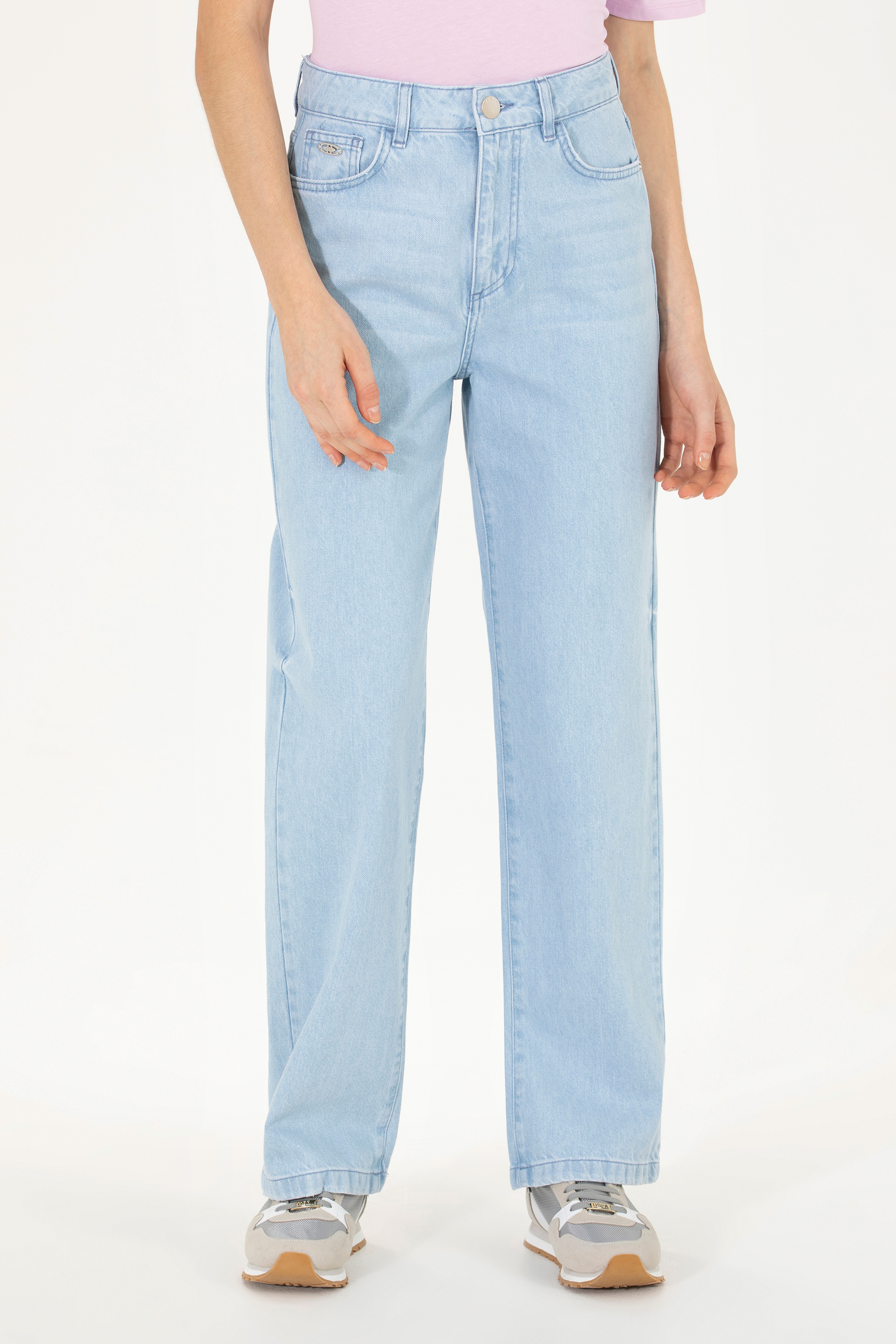 Kadın Açık Mavi High Waist Fit Jean Pantolon - Image 2