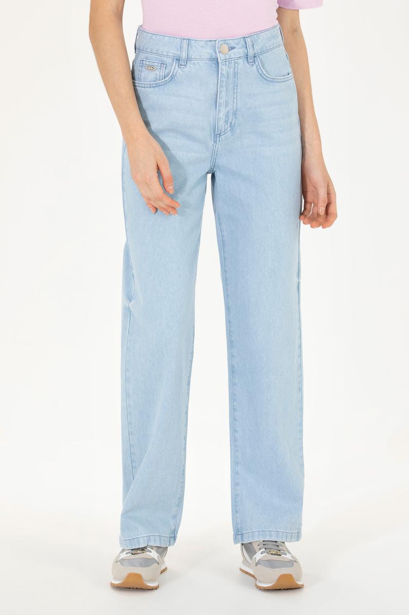 Kadın Açık Mavi High Waist Fit Jean Pantolon