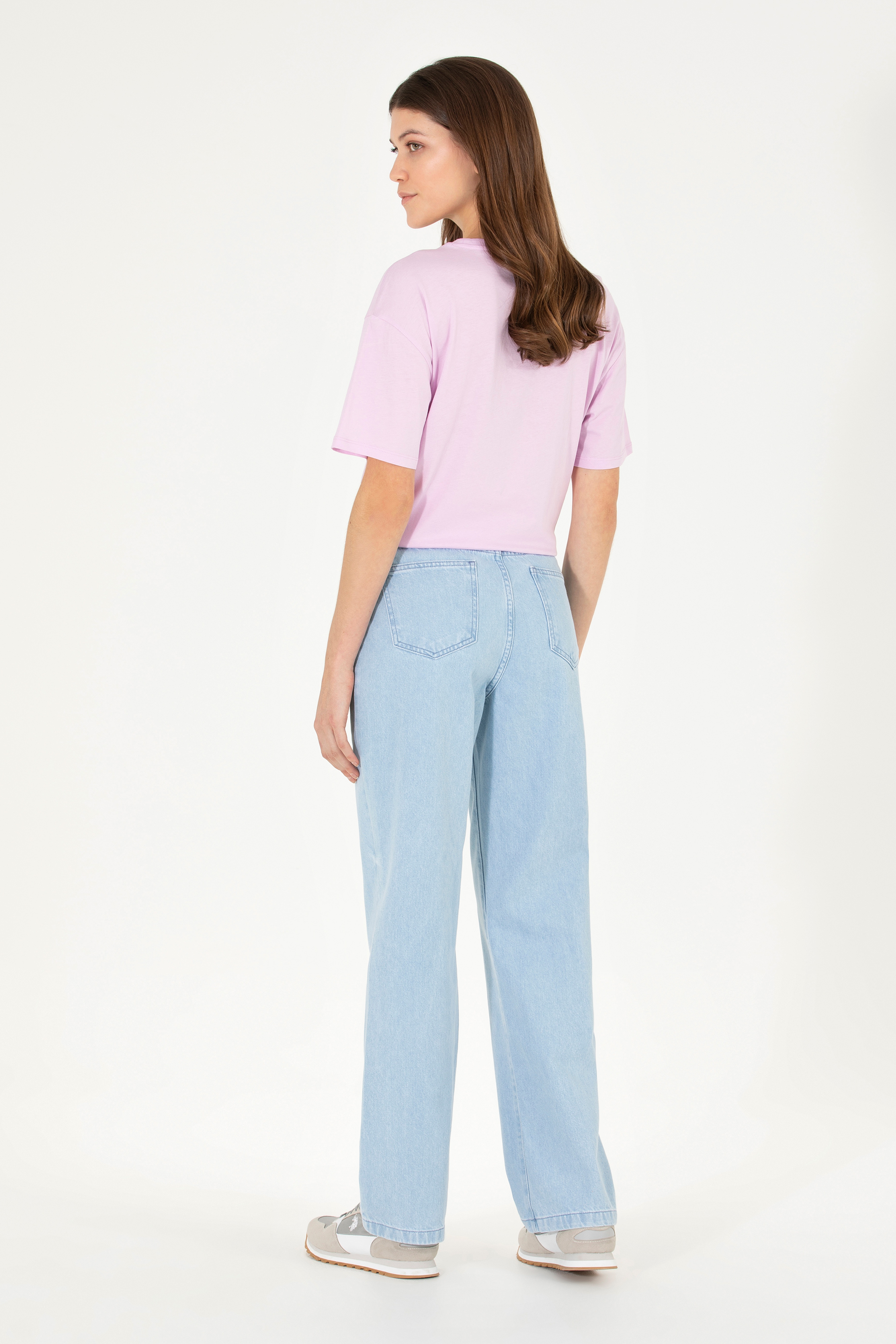 Kadın Açık Mavi High Waist Fit Jean Pantolon - Image 4