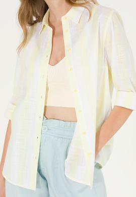 Kadın Açık Sarı Uzun Kollu Gömlek - 50263663019